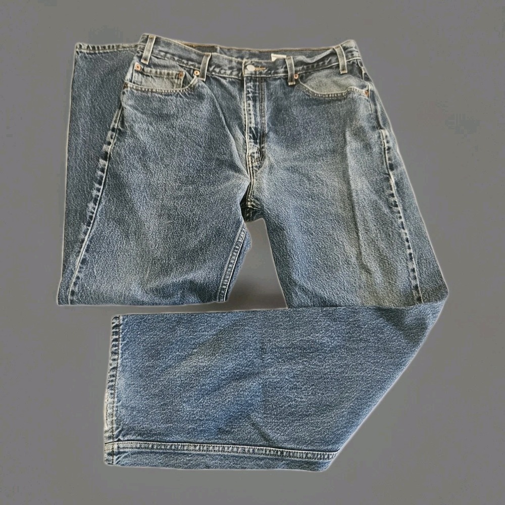 LEVIS 505 Regular Fit Jeans, Size 36x32, Straight Leg, Medium Blue Wash